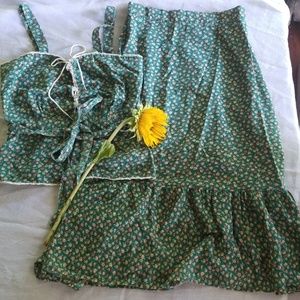 Two Piece Vintage Skirt and Corset Top